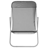 ZNTS Folding Beach Chairs 2 pcs Grey Textilene&Powder-coated Steel 360190