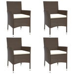 ZNTS Garden Chairs with Cushions 4 pcs Brown Poly Rattan 362526