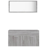ZNTS 2 Piece Bathroom Furniture Set Grey Sonoma Engineered Wood 826624