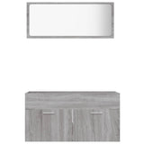 ZNTS 2 Piece Bathroom Furniture Set Grey Sonoma Engineered Wood 826624