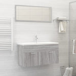 ZNTS 2 Piece Bathroom Furniture Set Grey Sonoma Engineered Wood 826624
