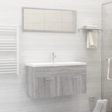 ZNTS 2 Piece Bathroom Furniture Set Grey Sonoma Engineered Wood 826624