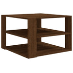 ZNTS Coffee Table Brown Oak 60x60x40 cm Engineered Wood 826628