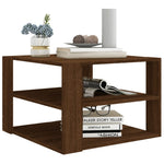 ZNTS Coffee Table Brown Oak 60x60x40 cm Engineered Wood 826628