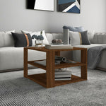 ZNTS Coffee Table Brown Oak 60x60x40 cm Engineered Wood 826628
