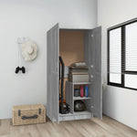 ZNTS Wardrobe Grey Sonoma 82.5x51.5x180 cm Engineered Wood 826639