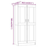 ZNTS Wardrobe Grey Sonoma 82.5x51.5x180 cm Engineered Wood 826639