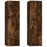 ZNTS Wall-mounted TV Cabinets 2 pcs Smoked Oak 30.5x30x110 cm 826677