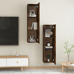 ZNTS Wall-mounted TV Cabinets 2 pcs Smoked Oak 30.5x30x110 cm 826677