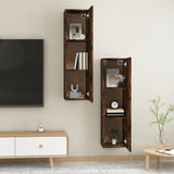 ZNTS Wall-mounted TV Cabinets 2 pcs Smoked Oak 30.5x30x110 cm 826677
