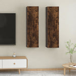 ZNTS Wall-mounted TV Cabinets 2 pcs Smoked Oak 30.5x30x110 cm 826677