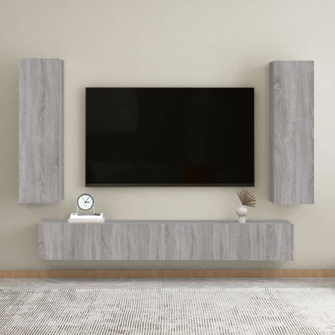 ZNTS Wall-mounted TV Cabinets 2 pcs Grey Sonoma 30.5x30x110 cm 826679