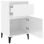ZNTS Bedside Cabinets 2 pcs High Gloss White 40x35x70 cm 819713