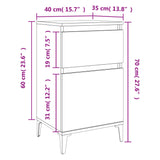 ZNTS Bedside Cabinets 2 pcs High Gloss White 40x35x70 cm 819713