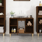 ZNTS Sink Cabinet Brown Oak 80x33x60 cm Engineered Wood 821291