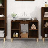 ZNTS Sink Cabinet Brown Oak 80x33x60 cm Engineered Wood 821291