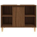 ZNTS Sink Cabinet Brown Oak 80x33x60 cm Engineered Wood 821291