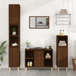 ZNTS Sink Cabinet Brown Oak 80x33x60 cm Engineered Wood 821291