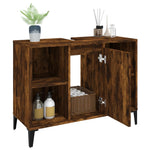 ZNTS Sink Cabinet Smoked Oak 80x33x60 cm Engineered Wood 821297
