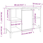 ZNTS Sink Cabinet Smoked Oak 80x33x60 cm Engineered Wood 821297