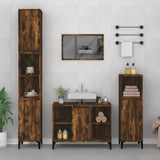 ZNTS Sink Cabinet Smoked Oak 80x33x60 cm Engineered Wood 821297