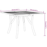 ZNTS Garden Table 110x110x75 cm Solid Wood Acacia 363305