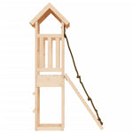 ZNTS Playhouse with Climbing Wall Solid Wood Pine 3155810