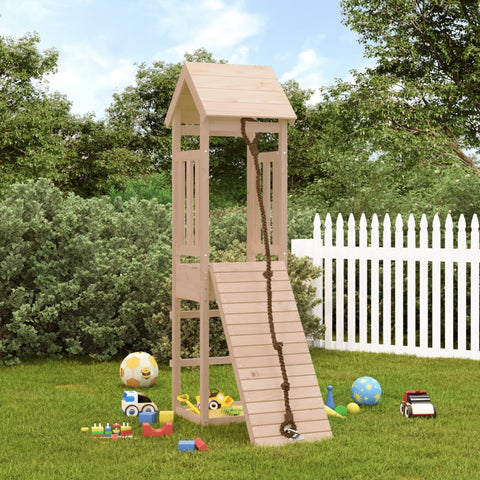 ZNTS Playhouse with Climbing Wall Solid Wood Pine 3155810