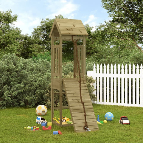 ZNTS Playhouse with Climbing Wall Impregnated Wood Pine 3155812