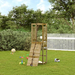 ZNTS Playhouse with Climbing Wall Impregnated Wood Pine 3155947