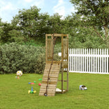 ZNTS Playhouse with Climbing Wall Impregnated Wood Pine 3155947