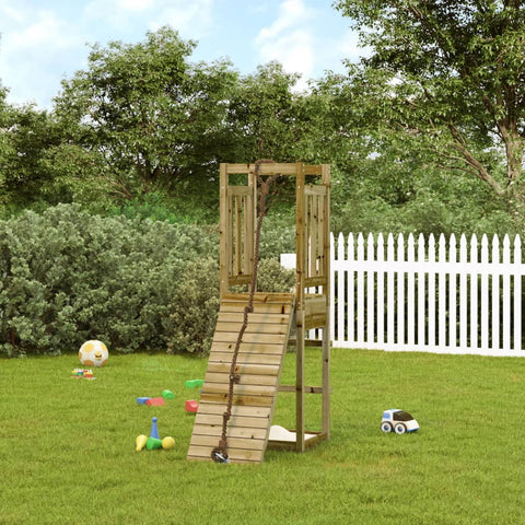 ZNTS Playhouse with Climbing Wall Impregnated Wood Pine 3155947