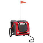ZNTS Pet Bike Trailer Red and Grey Oxford Fabric and Iron 93880