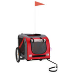 ZNTS Pet Bike Trailer Red and Grey Oxford Fabric and Iron 93880