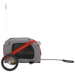 ZNTS Pet Bike Trailer Red and Grey Oxford Fabric and Iron 93880