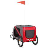 ZNTS Pet Bike Trailer Red and Grey Oxford Fabric and Iron 93880