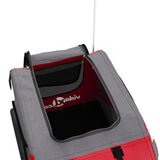 ZNTS Pet Bike Trailer Red and Grey Oxford Fabric and Iron 93880