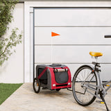 ZNTS Pet Bike Trailer Red and Grey Oxford Fabric and Iron 93880