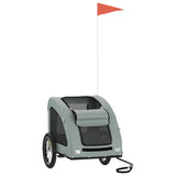 ZNTS Pet Bike Trailer Grey Oxford Fabric and Iron 93958