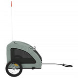 ZNTS Pet Bike Trailer Grey Oxford Fabric and Iron 93958
