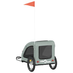ZNTS Pet Bike Trailer Grey Oxford Fabric and Iron 93958