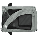 ZNTS Pet Bike Trailer Grey Oxford Fabric and Iron 93958