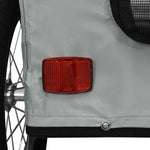 ZNTS Pet Bike Trailer Grey Oxford Fabric and Iron 93958