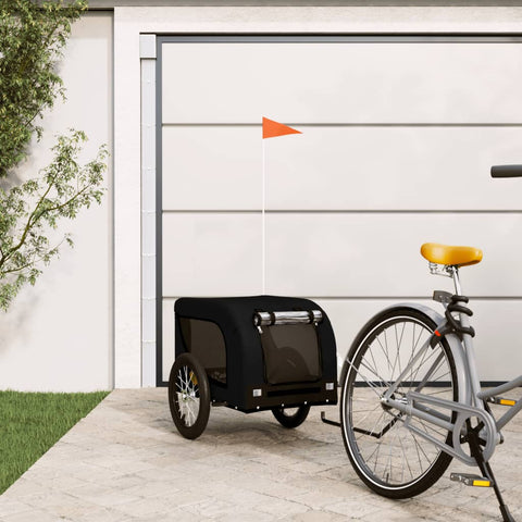 ZNTS Pet Bike Trailer Black Oxford Fabric and Iron 94003
