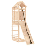 ZNTS Playhouse with Climbing Wall Solid Wood Pine 3156940