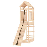 ZNTS Playhouse with Climbing Wall Solid Wood Pine 3156940