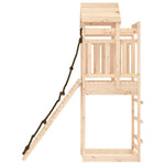 ZNTS Playhouse with Climbing Wall Solid Wood Pine 3156940