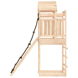 ZNTS Playhouse with Climbing Wall Solid Wood Pine 3156940