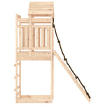 ZNTS Playhouse with Climbing Wall Solid Wood Pine 3156940