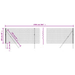 ZNTS Wire Mesh Fence Anthracite 1x25 m Galvanised Steel 154217